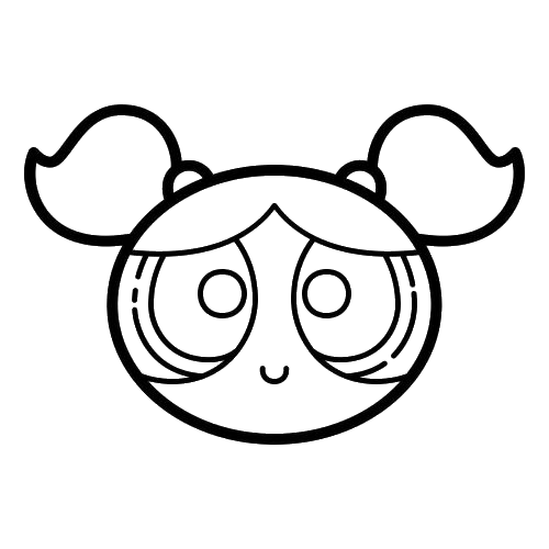 Bubbles Face, Cartoon, powerpuff_girls, bubbles, easy, famous
