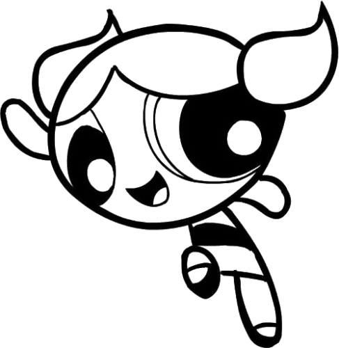 Bubbles Outline, Cartoon, powerpuff_girls, blossom, easy, famous