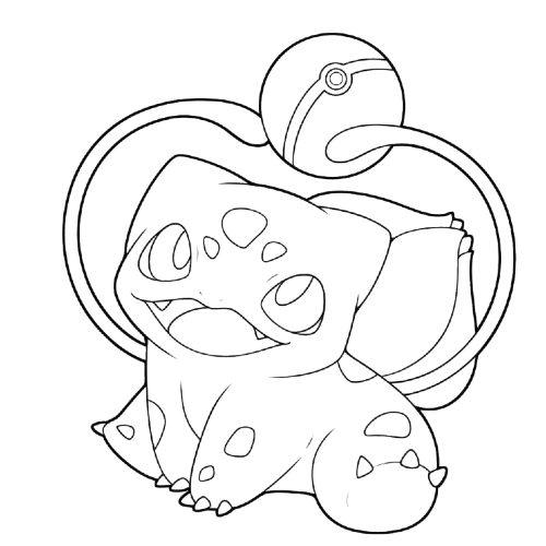 Bulbasaur With Pokeball, Cartoon, cat_with_a_gem, easy, US, JP