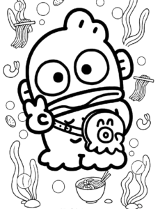 Bule Monster Reading, Cartoon, line_art, easy, VN, KR