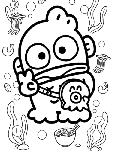 Bule Monster Reading, Cartoon, line_art, easy, VN, KR