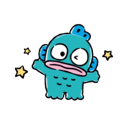 Bule Monster Sparkle, Cartoon, fish_character, easy, JP, KR