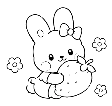 Bunny Blowing Kiss, Cartoon, unknown, easy, famous, JP
