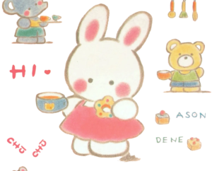 Bunny Face Smile, Cartoon, cartoon_character, cute_rabbit, easy, JP