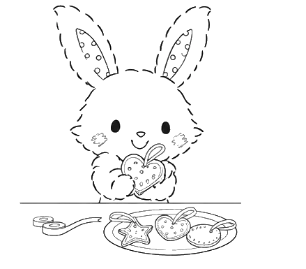 Bunny In Bowl, Cartoon, rabbit_with_cookies, easy, JP, US