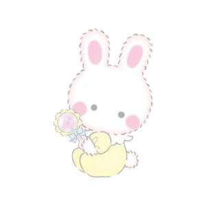 Bunny Sitting On Cushinon, Cartoon, Sanrio, My_Melody, easy, famous