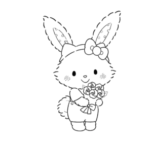 Bunny With Hat, Cartoon, Hello_Kitty, My_Melody, easy, famous