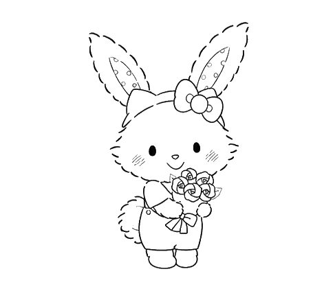 Bunny With Hat, Cartoon, Hello_Kitty, My_Melody, easy, famous
