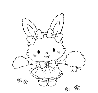 Bunny in Hoodie, Cartoon, sanrio, my_melody, easy, famous