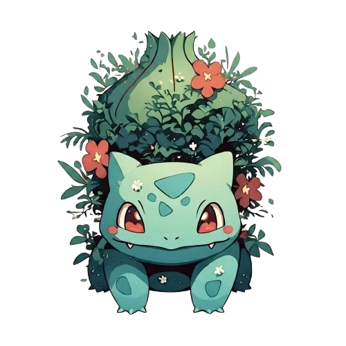 Bush Bulbasaur, Cartoon, Pokemon, Bulbasaur, easy, famous