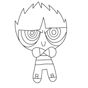 Butch Outline, Cartoon, The_Powerpuff_Girls, Rowdyruff_Boys, easy, famous