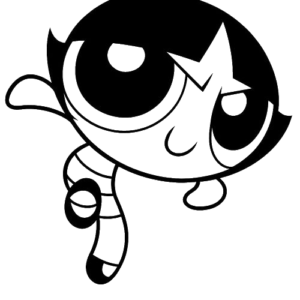 Buttercup Flying Smile, Cartoon, Powerpuff_Girls, Bubbles, easy, famous
