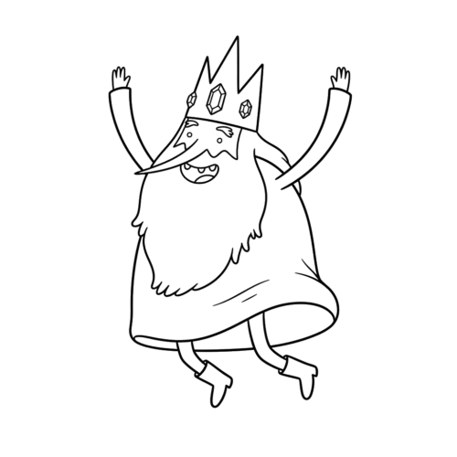Cheering Ice King, Cartoon, adventure_time, ice_king, easy, famous