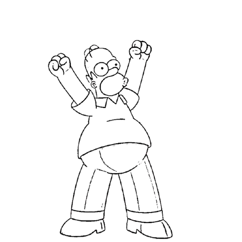CHEERING POSE, Cartoon, Homer Simpson, The Simpsons, Cartoon Character, Cheering