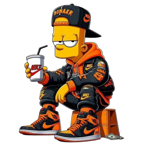 COOL BLACK HOODIE, Cartoon, The_Simpsons, Bart_Simpson, normal, famous