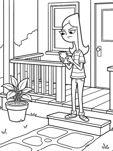 Candace Bedroom Outline, Cartoon, Rick_and_Morty, Summer_Smith, normal, famous