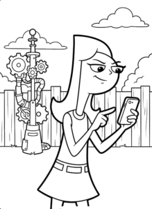 Candace Holding Camera, Cartoon, unknown_show, unknown_character, easy, no_color