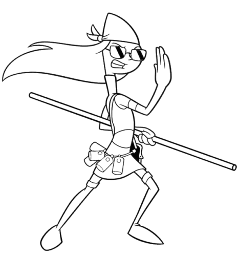 Candace Running Outline, Cartoon, cartoon_character, unknown_character, easy, no_color