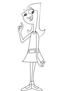 Candace Stnding Outline, Cartoon, cartoon, character, easy, no_color
