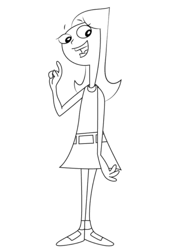 Candace Stnding Outline, Cartoon, cartoon, character, easy, no_color