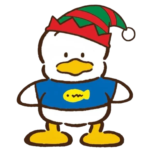 Chistmas Duck, Cartoon, anime, unknown_character, easy, famous