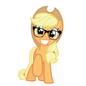 Cool Pony With Glasses, Cartoon, My_Little_Pony, applejack, easy, famous