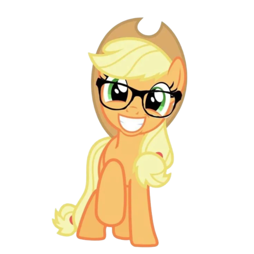 Cool Pony With Glasses, Cartoon, My_Little_Pony, applejack, easy, famous
