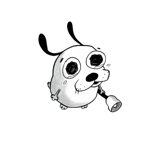 Courage Dog Cry, Cartoon, Courage_the_Cowardly_Dog, meme, cry, no color