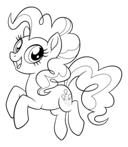 Curly Mane Pony Outline, Cartoon, My_Little_Pony, Pinkie_Pie, easy, famous