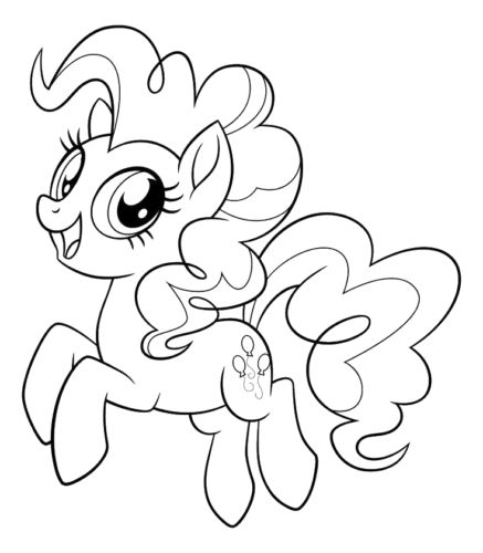 Curly Mane Pony Outline, Cartoon, My_Little_Pony, Pinkie_Pie, easy, famous