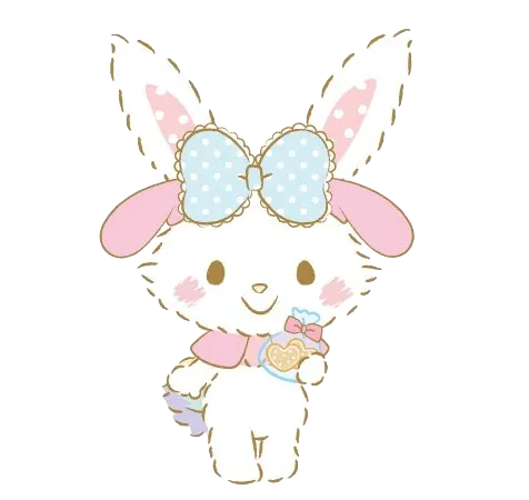 Cute Bunny With Bow, Cartoon, anime, unknown, easy, JP