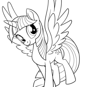 Cute Pegasus Coloring, Cartoon, My_Little_Pony, Twilight_Sparkle, easy, famous