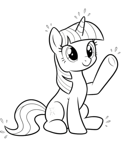 Cute Pony Sitting, Cartoon, My_Little_Pony, Twilight_Sparkle, easy, famous