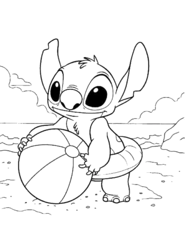 Cute sitting Stitch, Cartoon, Lilo_and_Stitch, Stitch, easy, famous