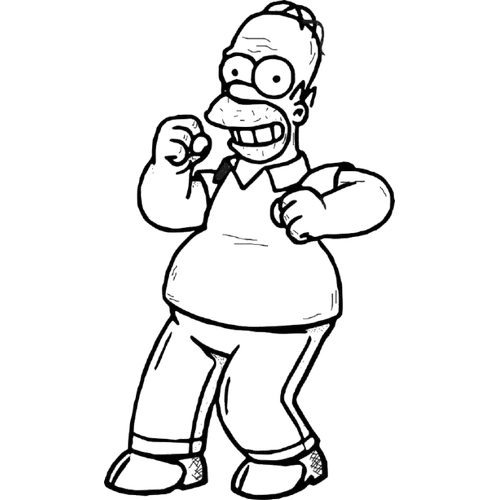 DANCING POSE, Cartoon, The_Simpsons, Homer_Simpson, easy, famous