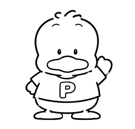 Duck Hello, Cartoon, abstract, minimalist, easy_draw, simple_shape