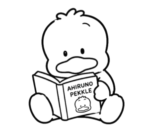 Duck Reading, Cartoon, duck_character, easy, JP, US
