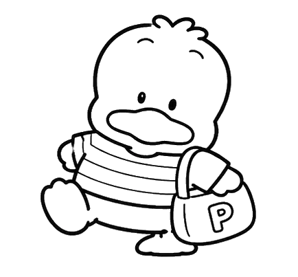Duck Sitting Calm, Cartoon, anime, unknown_character, easy, JP