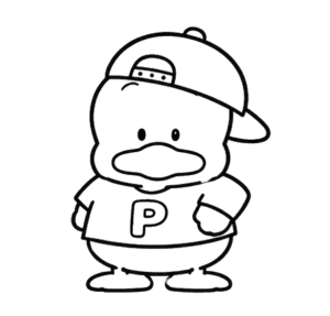 Duck Standing, Cartoon, character, unknown, easy, no_color