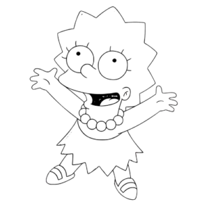 Excited Arms Outstretched, Cartoon, The_Simpsons, Lisa_Simpson, easy, famous