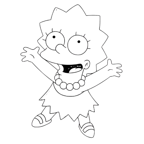 Excited Arms Outstretched, Cartoon, The_Simpsons, Lisa_Simpson, easy, famous