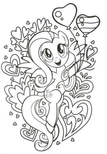 Floral Pony Coloring, Cartoon, My_Little_Pony, unknown_character, easy, famous