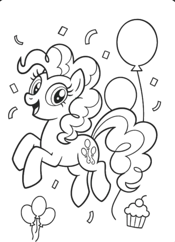 Floral Pony Portrait, Cartoon, my_little_pony, pinkie_pie, easy, famous