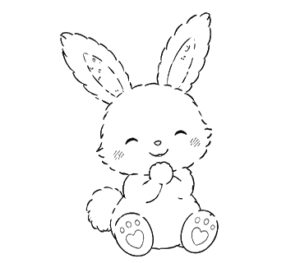 Flower Bunny, Cartoon, cute_rabbit, easy, JP, KR