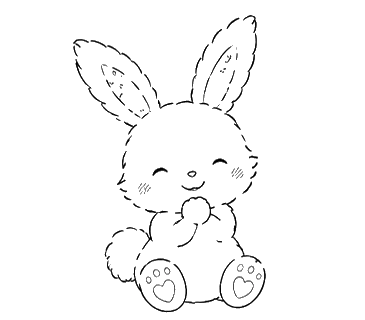 Flower Bunny, Cartoon, cute_rabbit, easy, JP, KR