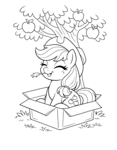 Pony Under The Tree, Cartoon, my_little_pony, applejack, easy, famous