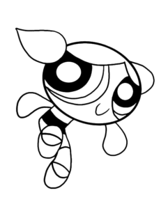 Flying Bubbles, Cartoon, Powerpuff_Girls, Bubbles, easy, famous