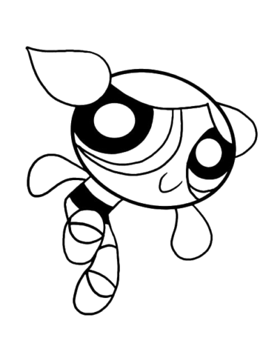 Flying Bubbles, Cartoon, Powerpuff_Girls, Bubbles, easy, famous