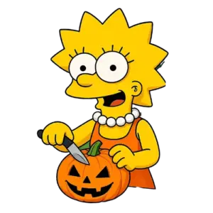 Halloween Pumpkin, Cartoon, The_Simpsons, Lisa_Simpson, easy, famous