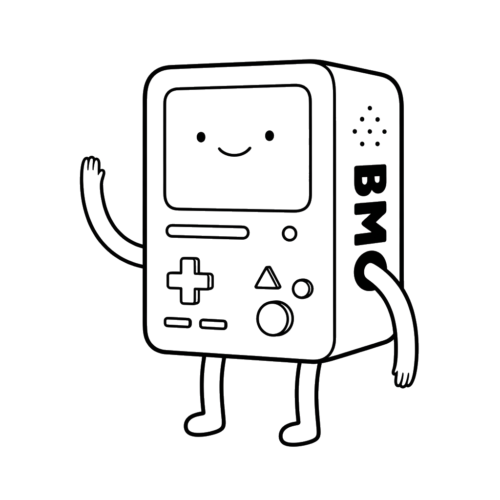 Happy Waving Bmo, Cartoon, Adventure_Time, BMO, easy, famous